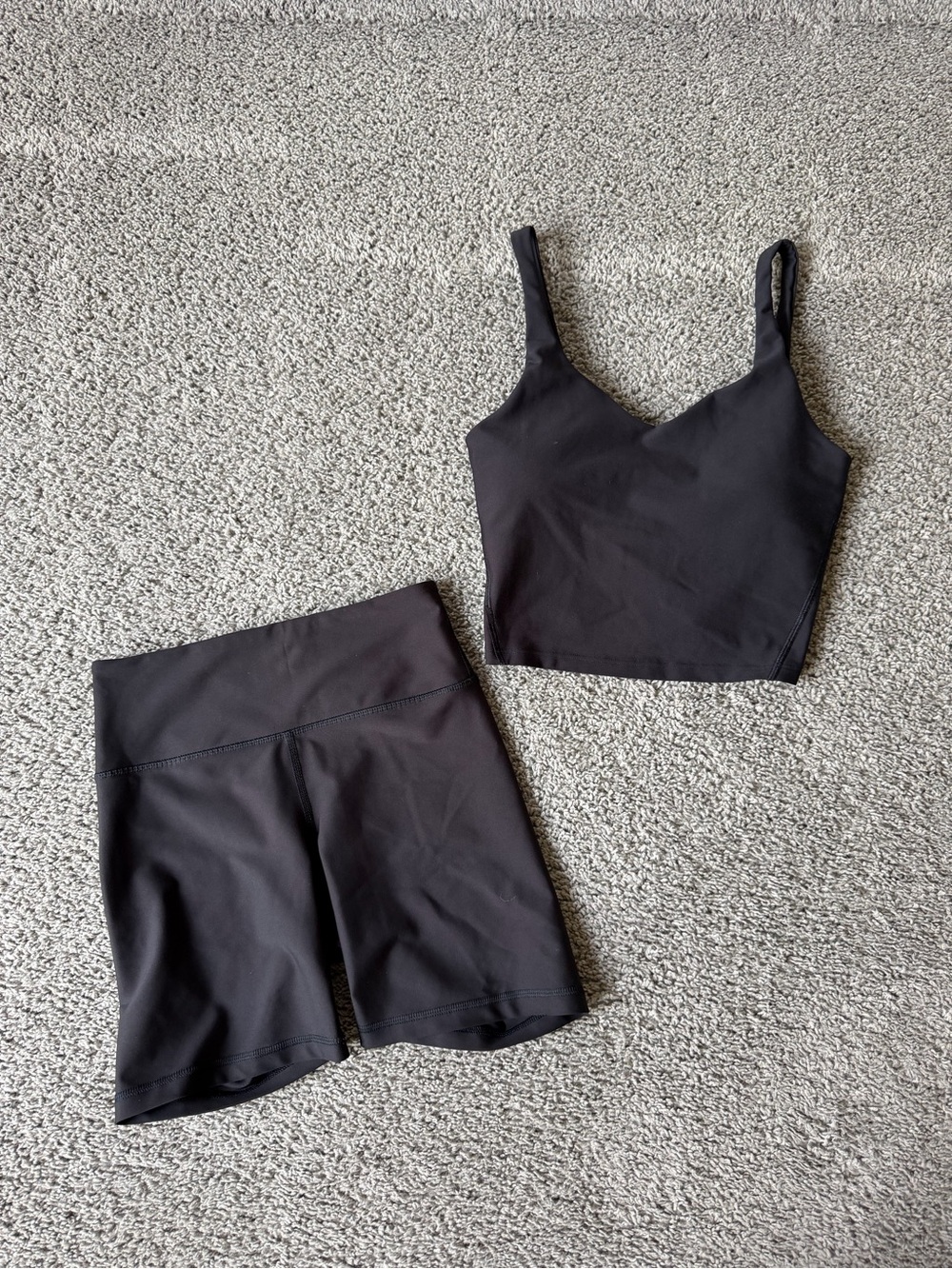 Old Navy PowerSoft Black High-Rise Bike Shorts and Bra set